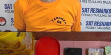 Tersangka dan barang bukti.