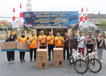 Jelang HUT Bhayangkara ke-80, Polres Tanjungbalai Olahraga Bersama TNI
