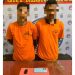 Tersangka saat di kantor polisi.