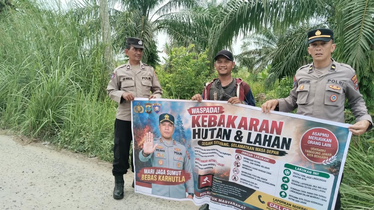 Sat Binmas Polres Tanjungbalai Imbau Warga Tidak Bakar Lahan