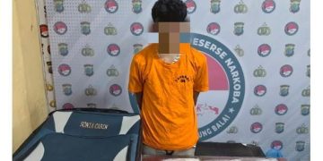Tersangka dan barang bukti sabu