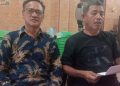 Kepala Desa Sei Paham Japilian yang didampingi Ketua BPD Harmaini Sitorus, saat memberikan klarifikasi