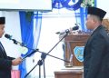 Proses pelantikan PAW anggota DPRD Labuhanbatu.